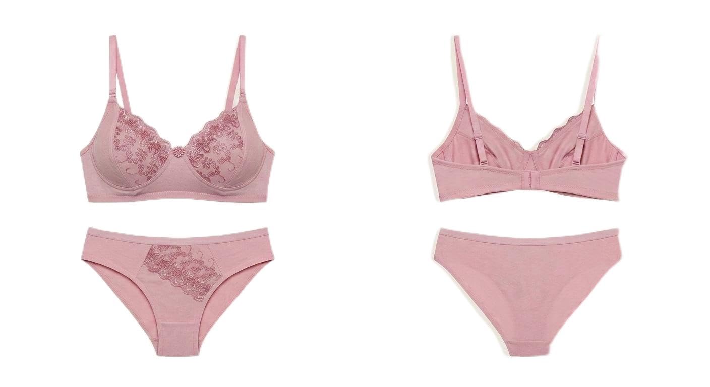 Women's Soft Stretch Under Wire Bra & Panty Set | Breathable Innerwear | Elegant Design Reed,Pink,Mahroon-image-26