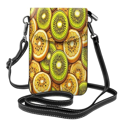 Cell Phone Crossbody Purse Yellow Fleshed Kiwi Womens Shoulder Wallet With Phone Pocket