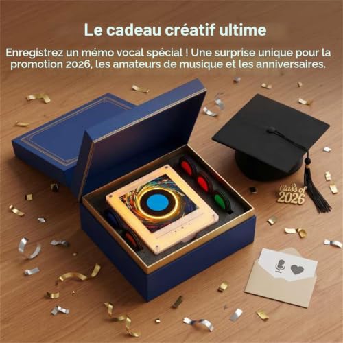 Retro Music Refrigerator Magnets with NFC Programmable Player Set,Rotating Vinyl Record Player Smart Mini Jukebox,128MB Music Player Enabled with LED Light for Aesthetic Room Decor (White) – vue 6