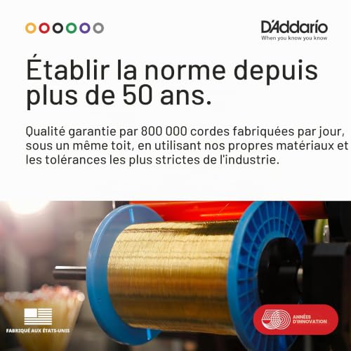 D'Addario EJ11-3D Cordes Guitare Acoustique 80/20 Bronze 12-53, 3 Jeux – vue 6