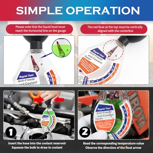 Image of Salior New Antifreeze Tester Automotive,F /C Dual Scale Coolant Tester Automotive Easily Detects Boiling & Freezing Points,Dial Type Anti Freeze Testers Automotives Tools