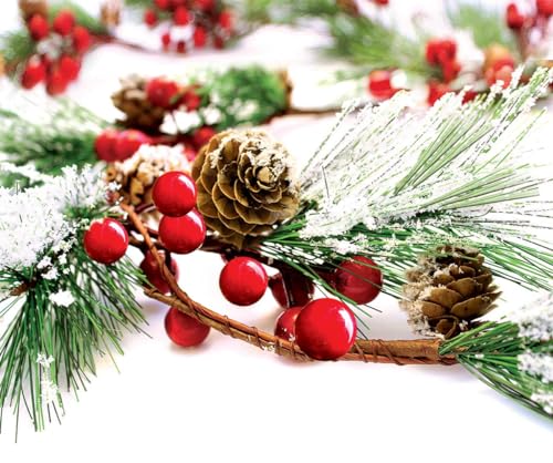Xmas Garland Christmas Red Berry Garland Winter Holiday Mantle Decorations
