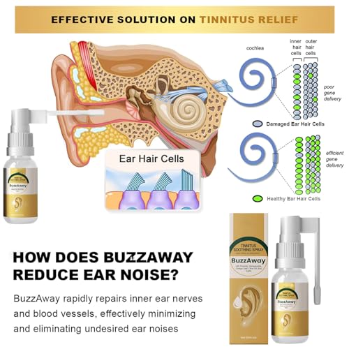 Tinnitus Relief Spray,Ohrentropfen für Effektive,Tinnitus Relief for Ringing Ears,Ohrenspray,Verbessert das Hören,30ml