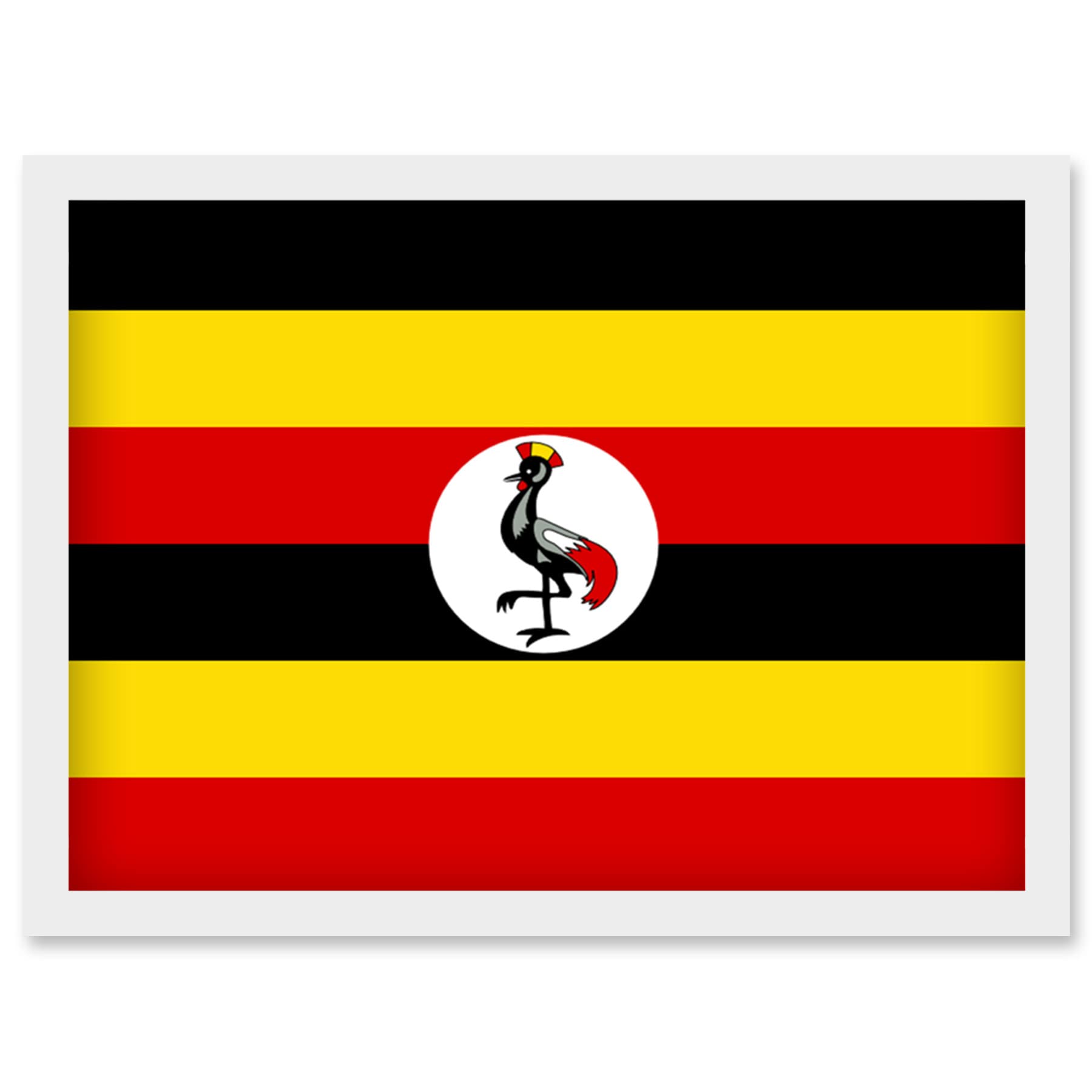 Artery8 Uganda National Flag Patriotic Vexillology World Flags Country Region Poster Artwork Framed Wall Art Print A4