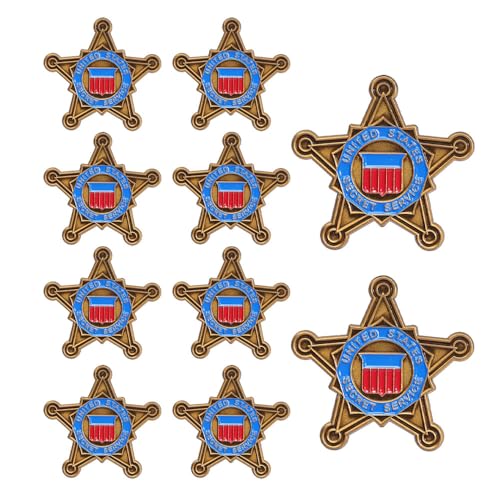 1/5/10Pcs United States Secret Service Badge Pin Commemorative Challenge Pins for Collection Novelty Lapel Pins for Clothes Jackets Backpack Hats (10Pcs)