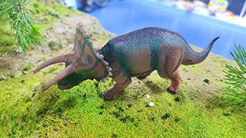 Zappi Co Childrens Triceratops Green/Black Dinosaur Figure Toy (19cm Length) Realistic Detailed Dino Collection for Kids - Image 3