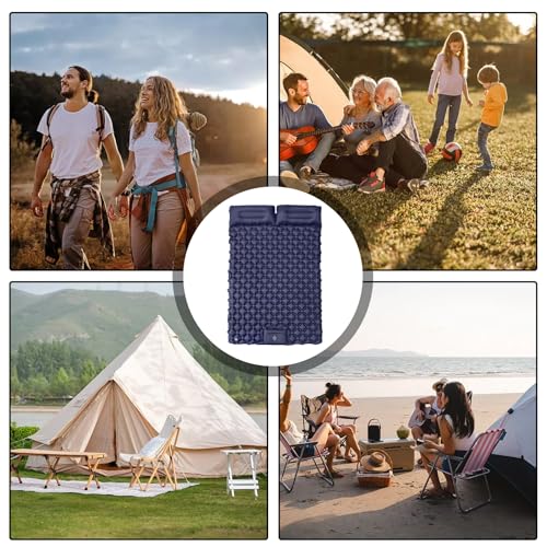 Matelas de couchage gonflable double compact léger tapis de sol de camping tente - 6