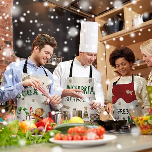 ZhowHoHo Avental de Natal, 6 peças, avental de cozinha, decorações de Natal, fantasia para festivais