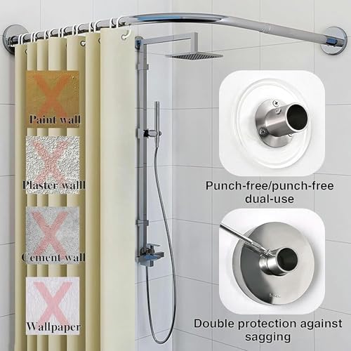 Tringle douche d'angle en L extensible : fini l'eau au sol avec l'acier robuste - 6