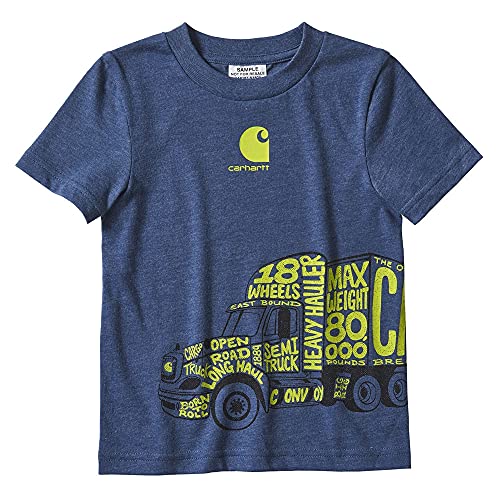 Carhartt Boys' Graphic Short Sleeve Tee T-Shirt, Dark Denim Heather, 3 Months #TOP5