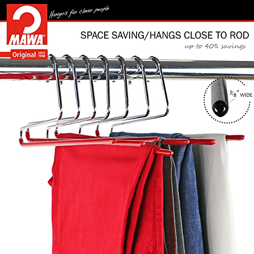 Mawa by Reston Lloyd Non-Slip Space Saving Clothes Hanger with Single Rod for Pants, Style KH35U, Red, Set of 160 - Image 5