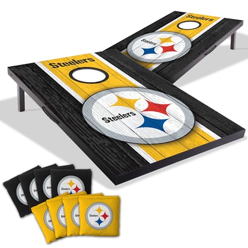 YouTheFan NFL Pittsburgh Steelers 2' x 3' Portable Cornhole Game with Logo Bags