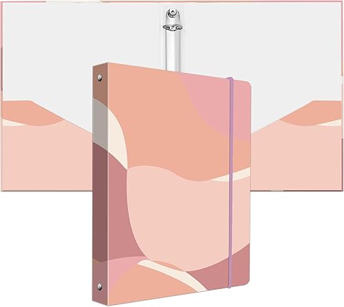 Bonita carpeta pequeña de 3 anillos para papel tamaño carta (5.5 x 8.5 pulgadas), anillos redondos de 1 pulgada, organizador pequeño para