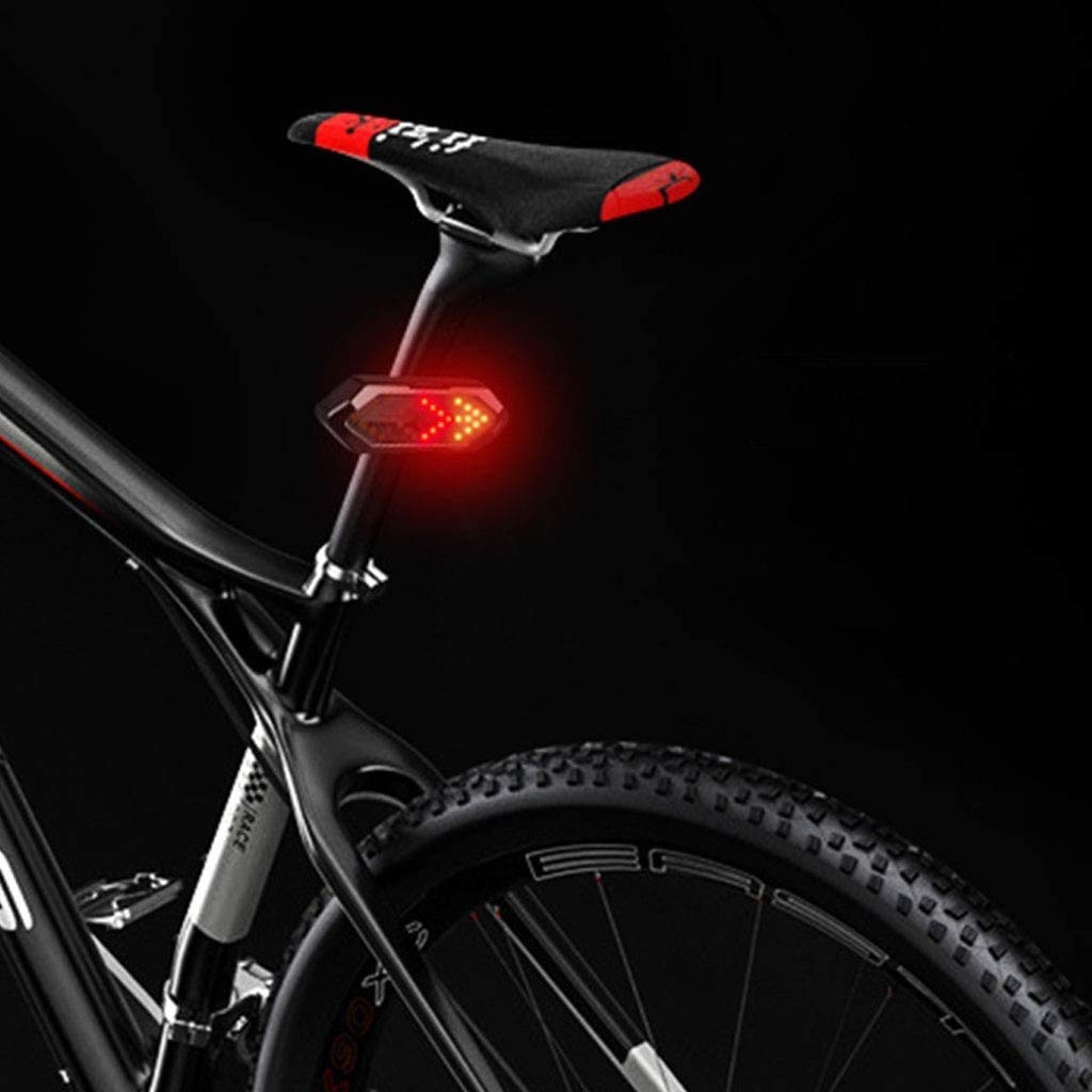 Luz de la cola de la bicicleta con señales de giro-Control remoto inalámbrico A prueba de agua Bicicleta Traslight-USB Recargable Ultra brillante Advertencia Bicicleta Freno de bicicleta Luces tr