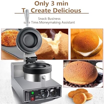Dfdieratve Kommerzieller Panini Presse Brioche Burger Wärmer, Eiscreme Panini Donut Pfannenmaschine, Elektrischer Wärmer für Eiscreme Brioche Burger – Bild 5