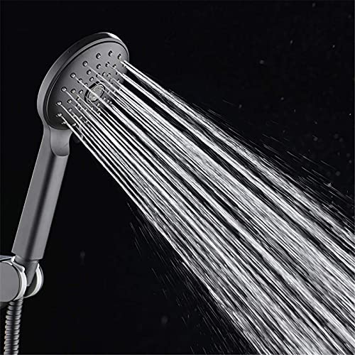 Cabezal de ducha de mano redondo LaseVe ABS blanco y gris miniatura 4