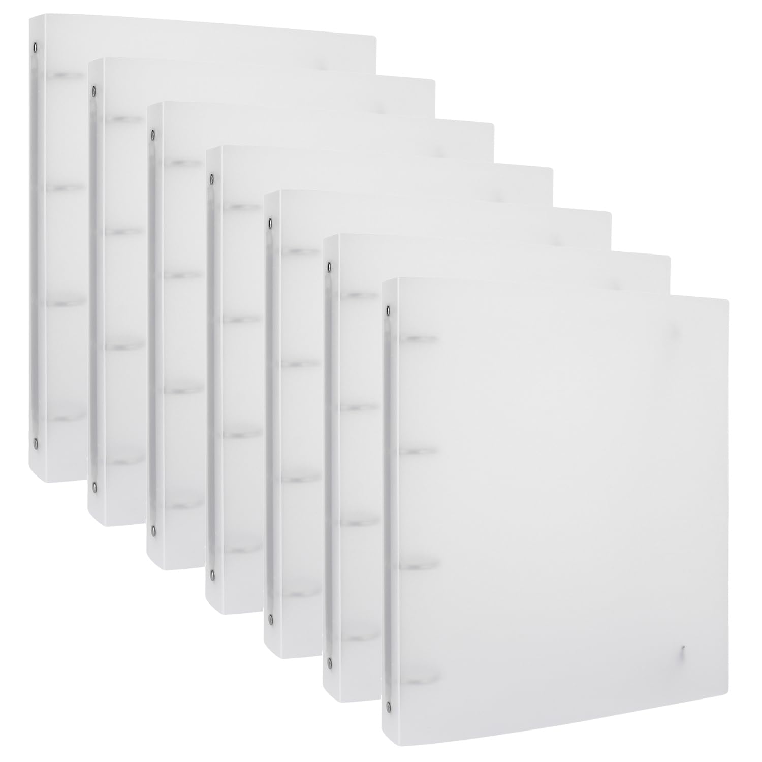 7 PCS A4 4 Ring Binder Cover Clean Transparent Soft PVC for Refillable Notebook Shell withMatte surfaceforStamp & Die Storage Overall Size（Folded