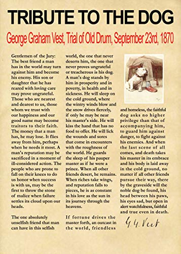 Wallbuddy Dog Lover Quote Dog Speech by George Graham Vest Tribute to Dog (61cm x 91cm