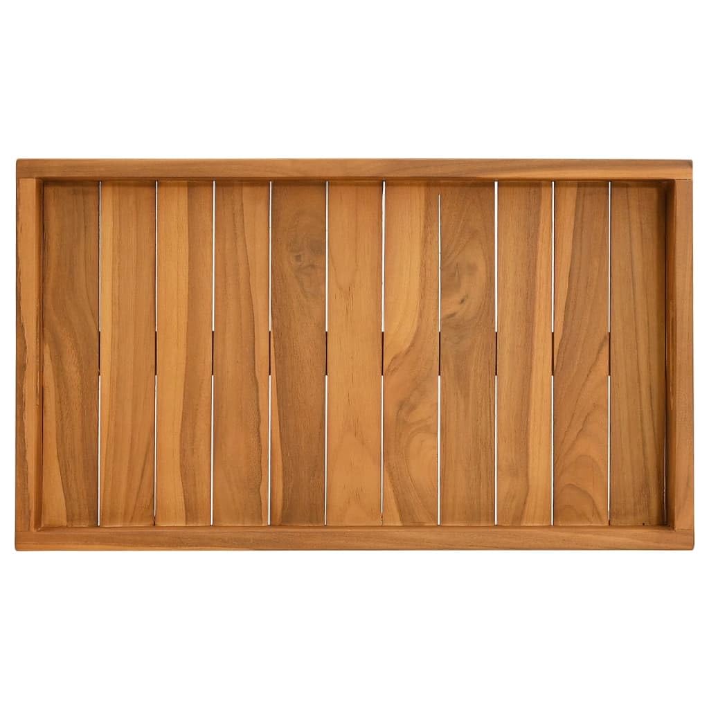 Bandeja de servir de madera maciza de teca de 60 x 35 cm con asas empotradas, bordes elevados para queso, plato para tartas, bufé y fiesta de tapas
