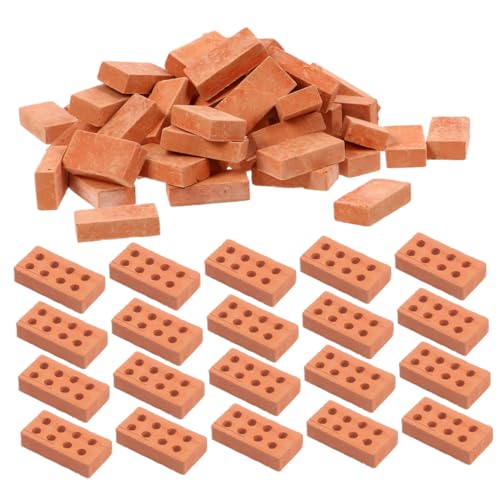 SEWACC 100 Piezas Ladrillos Miniatura Decorativos Realistas para Maquetas y Jardines Miniatura Ladrillos Falsos Resistentes para Manualidades y Paisajes de Arena