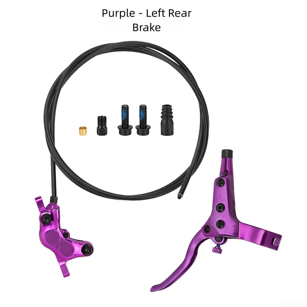 Set freno a disco idraulico a quattro pistoni per mountain bike | Impianto frenante con tubo dell'olio spaccato, lega di alluminio 6061, pilastro standard A/B 75/51Mm