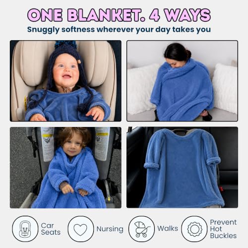 Image of Buckle Me Baby Car Seat Blanket - Wearable Car Seat Blankets for Babies - Carseat Blanket Made from Cozy Warm Sherpa