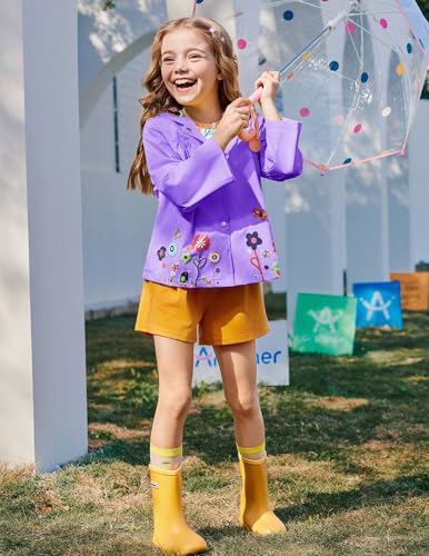 Image of Arshiner Girl Baby Kid Waterproof Hooded Coat Jacket Outwear Raincoat Hoodies