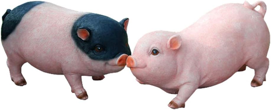 Animal Garden Gnomes Statue Cute Pig Funny Outdoor Sculpture Resin Lawn Ornaments Décor Indoor Outdoor Figurines for Garden and House (Cut Pig)