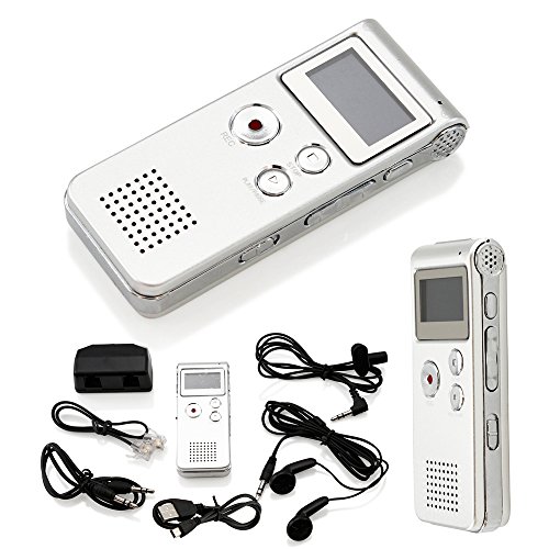 8GB Digital Voice Recorder Rechargeable 650Hr Dictaphone Tel