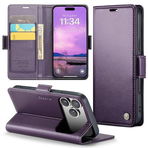 owlhold for iPhone 18 Pro / 17 Pro 6.3" Flip Case,Cash & Card Slots, Purple