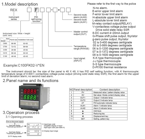 REX-C100 controlador PID para regular temperatura en hornos industriales e incubadoras 4