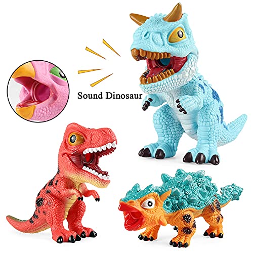 MLKJSYBA Tierspielzeug Weiche Dinosaurier Tyrannosaurus Rex Pterodactyl Pachycephalosaurus Bewegliche Puppe Machen Sound… – Bild 4
