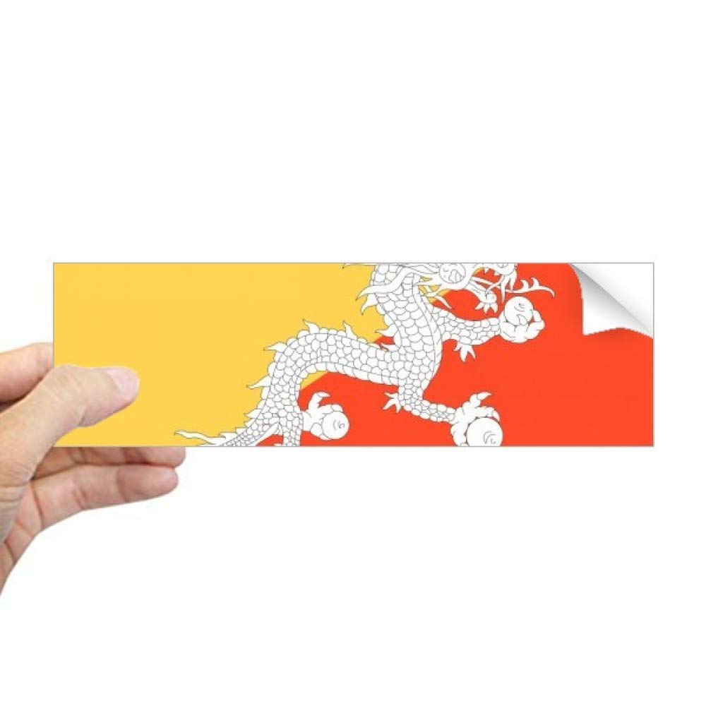Adhesivo rectangular de la bandera de Bután para decorar maletas de viaje