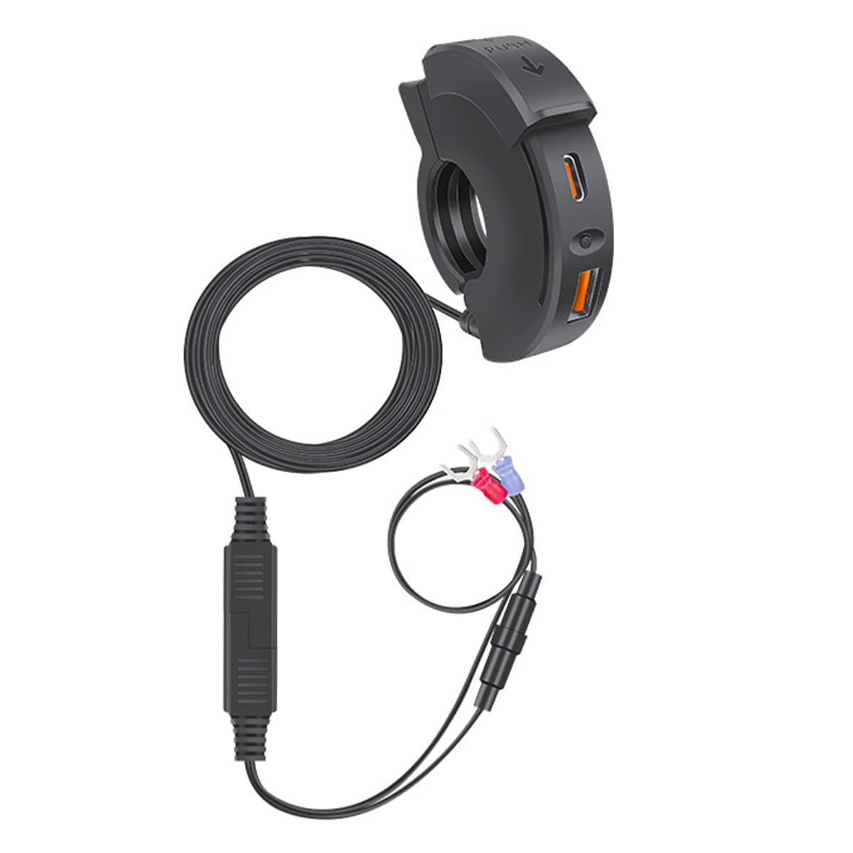 Sarini Caricabatterie per Moto 48W QC3.0 USB A e PD Tipo C Presa di Ricarica Rapida Doppia Impermeabile per Moto 12V 24V 1 pz