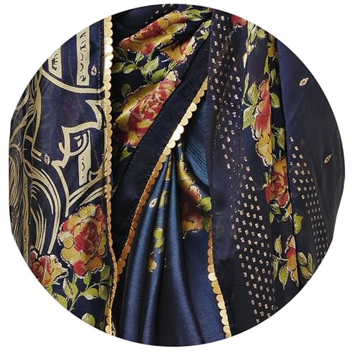 Image of MIRCHI FASHION Saree for Woman Chiffon Colorblock with Foil Work | Shimmer Festive Women's Sari for Wedding Functions and Ceremonies