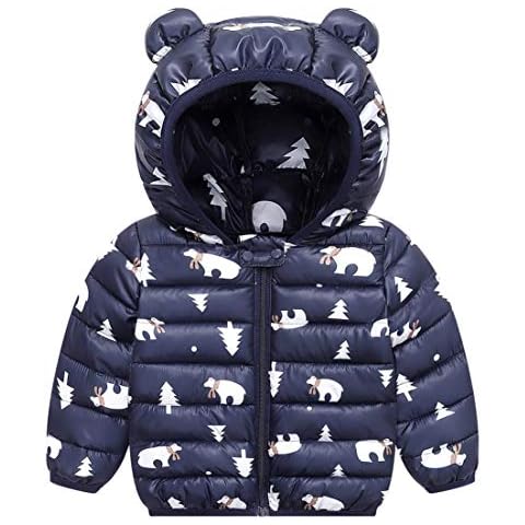 Baby Winter Hooded Jacket Boys Girls Lightweight Coat Padded Jacket Puffer Warm Waterproof Outwear 18-24 Months Cover