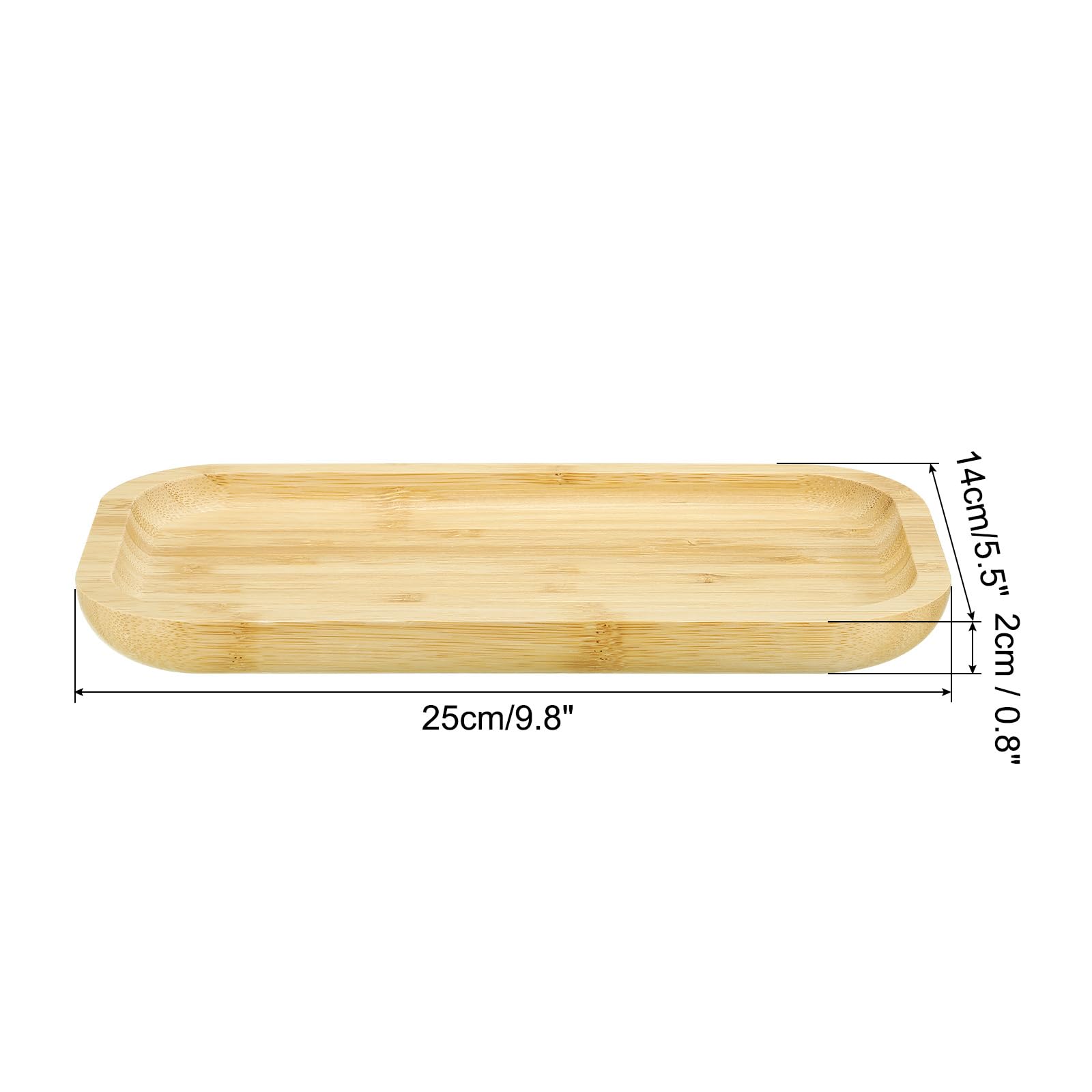 PATIKIL Wood Saucer, 10x6 Inch Rectangular Wooden Plant Drainage Tray Bonsai Plants Saucer Succulent Pot for Home Balcony Patio - Image 2