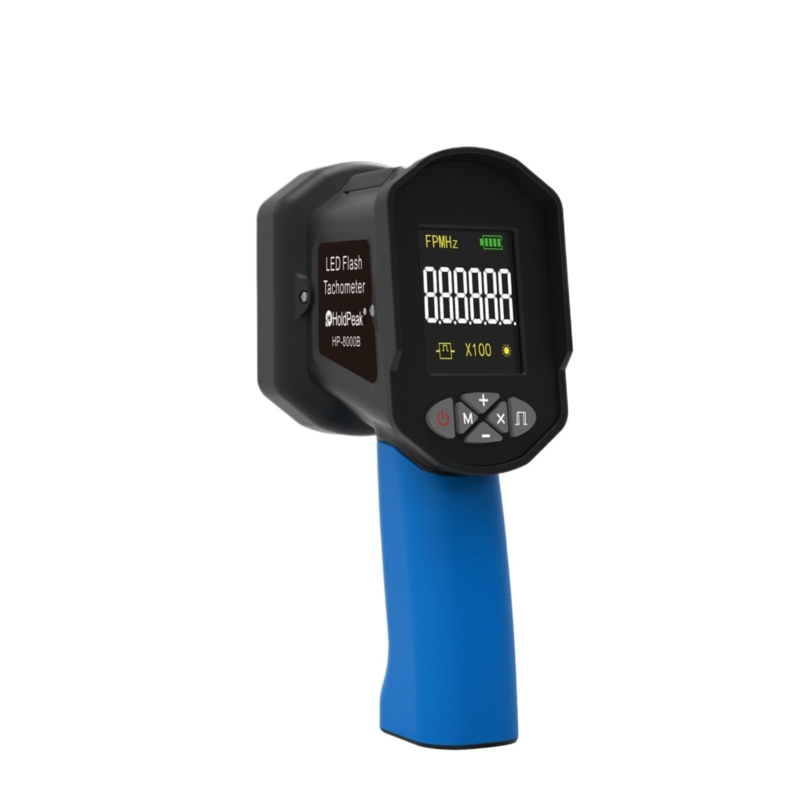 Cyfrowy ręczny stroboskop 60-99999 FPM bezdotykowy tachometr stroboskopowy wysoka dokładność 0,001% obrotomierz z lampą błyskową LED Wysoka luminancja(HP-8000B)