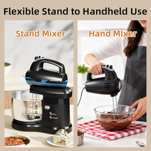 3.2QT 2-in-1 Stand Mixer, Electric Kitchen Mixer with Auto-Rotating Bowl & Tilt-Head - image 3