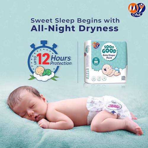 Image of SOOO GOOD Baby Diaper Pants With Aloe Lotion & Wetness Indicator | Soft & Comfortable | Fast Absorption, Rash-Free, Leak-Proof (Size-L, 9 to 14 kg, 30 Counts, Pack of 1)