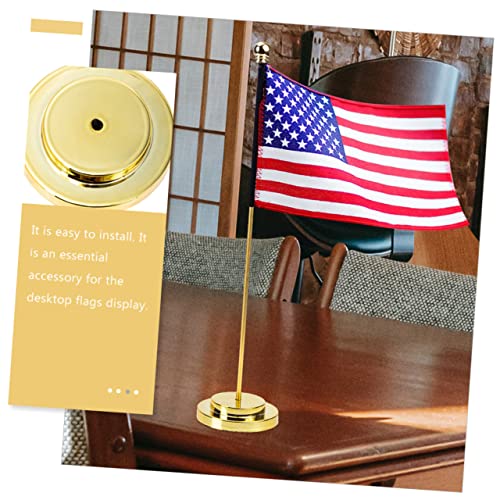 Support de drapeau de bureau stable pour petit mât de table et fanion doré - 3