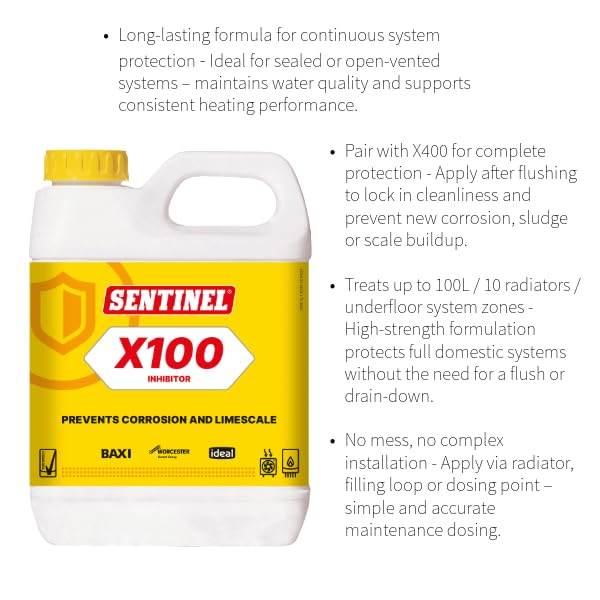 LavaTap, Sentinel X100 Central Heating Inhibitor, 1 Litre Radiator Inhibitor, Rust Prevention, Corrosion Protection - Image 4