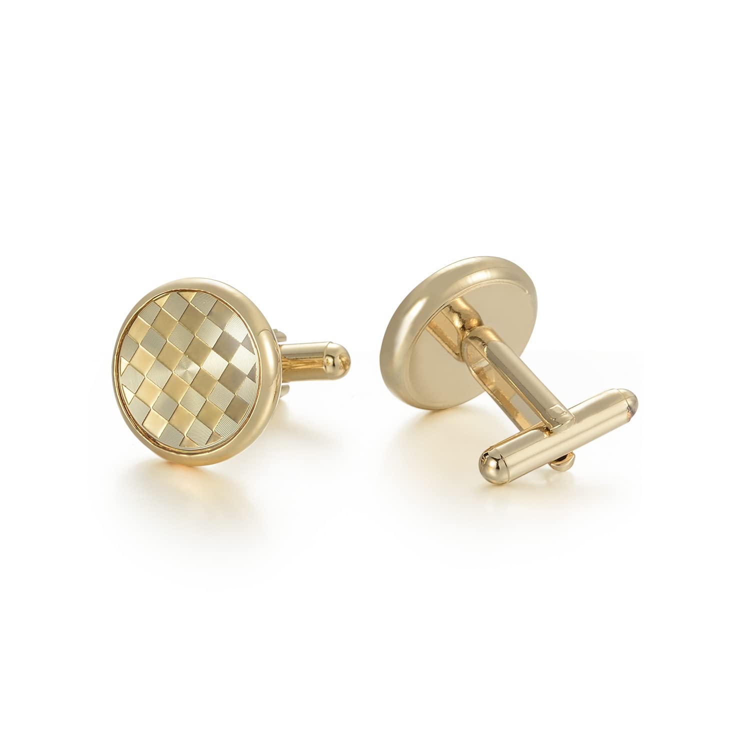 UJOY Mens Cufflinks - Gold Plated, Chessboard Design, Round Shape, Suitable for Business Wedding Dinner Formal Dress, with Gift Box (B0D14WYC1R) Amazon Price History, Amazon Price Tracker