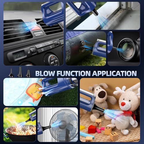 Image of MONOZEL Car Vacuum Cleaner High Power, 18000Pa 2 in 1 Vacuum Cleaner&Air Duster, 130W Brushless Motor Handheld Vacuum Cordless with 7800mAh Battery, LED Light, Multi-Nozzles for Car, Home, Office, Pet