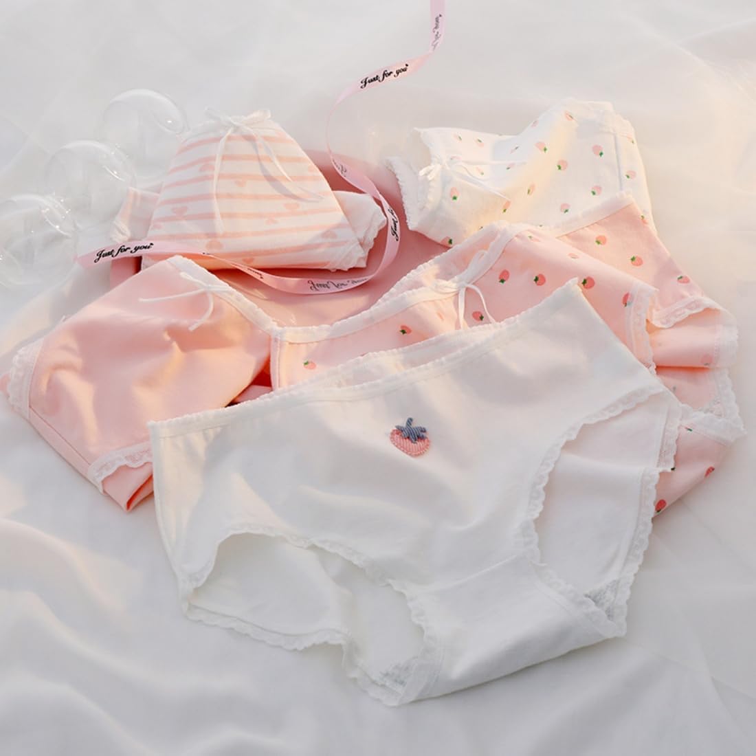 Sweet Cute Strawberry Brief Kawaii Schoolgirl Teen Girls Panties Anime Women Sweet Lolita Underwear - Image 2