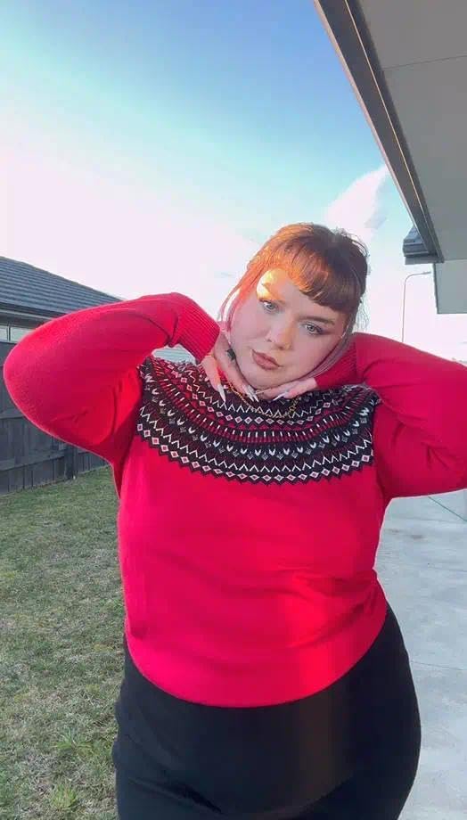 TIYOMI Plus Size Sweater Tops for Women Pearls Lantern Sleeve Sweater XL-5XL - Image 6