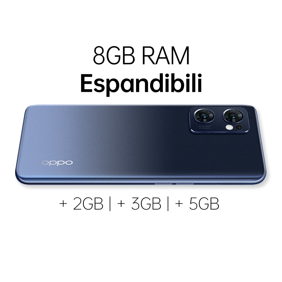 OPPO Find X5 Lite Smartphone, AI Tripla fotocamera 64+8+2MP, Display 6.43” Refresh rate 90HZ AMOLED FHD+, 4500mAh RAM 8GB+ROM 256GB Android 12 [Versione Italiana] Starry Black