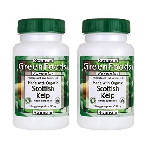 Swanson Made with Organic Scottish Kelp 750 Milligrams 30 Veg Capsules (2 Pack)
