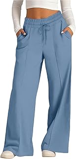 Oversized Wide Leg Sweatpants Women Elastic Drawstring Straight Leg Sweatpants Low Waisted Baggy Lounge Pants Pocket