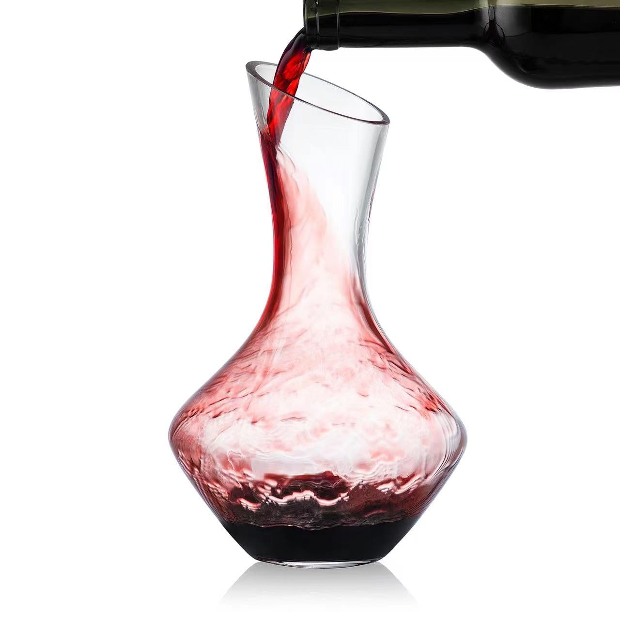Decantador de vino, jarra de vino tinto 100% soplado a mano, vidrio de cristal sin plomo, decantador de vino de diseño elegante, accesorios de vino, idea de regalo para los amantes del vino